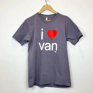 American Apparel Gray I Heart Van Short Sleeve Tee Shirt, Size Medium, EUC